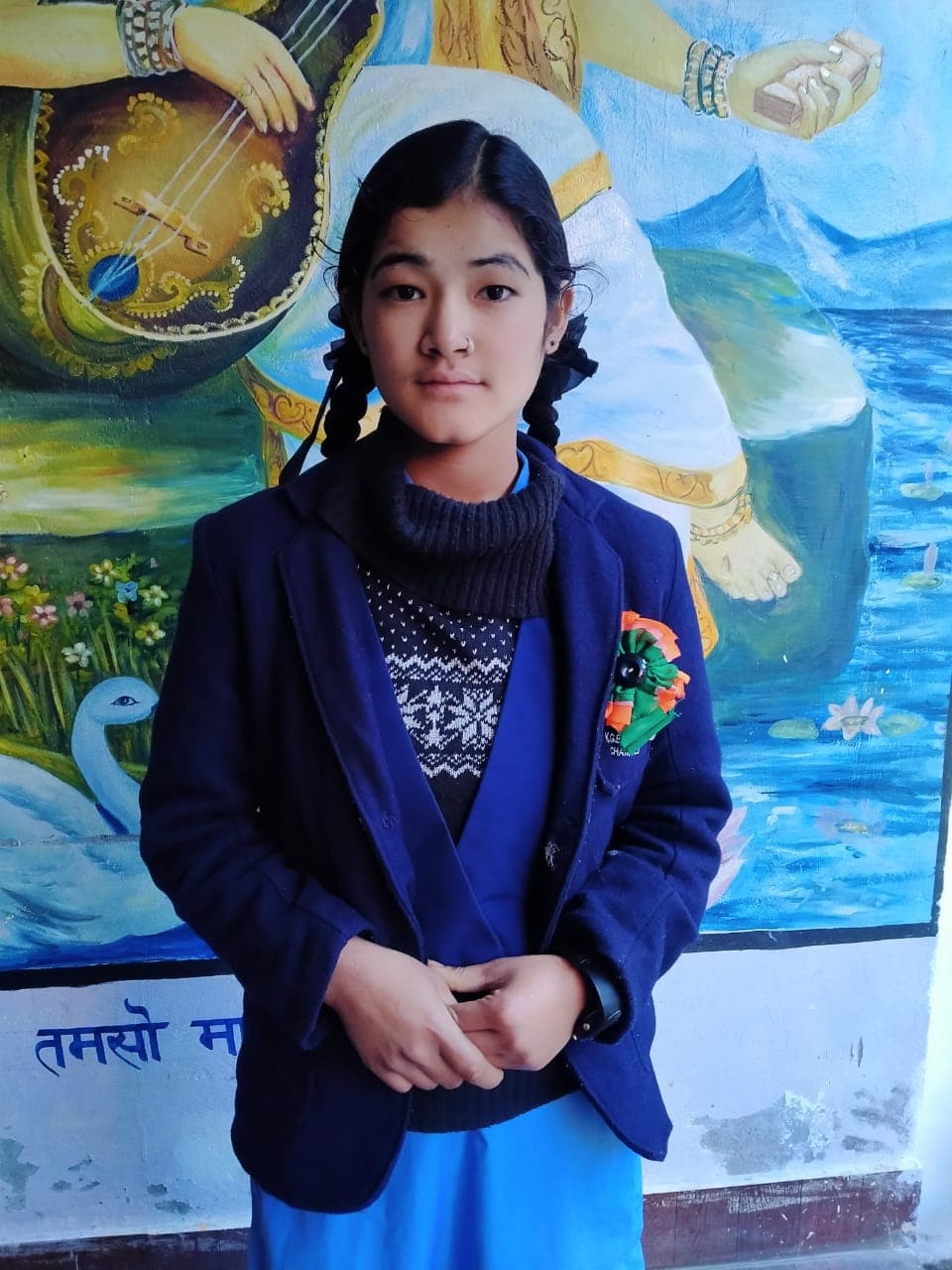 छात्रा — सरस्वती भित्तिचित्र